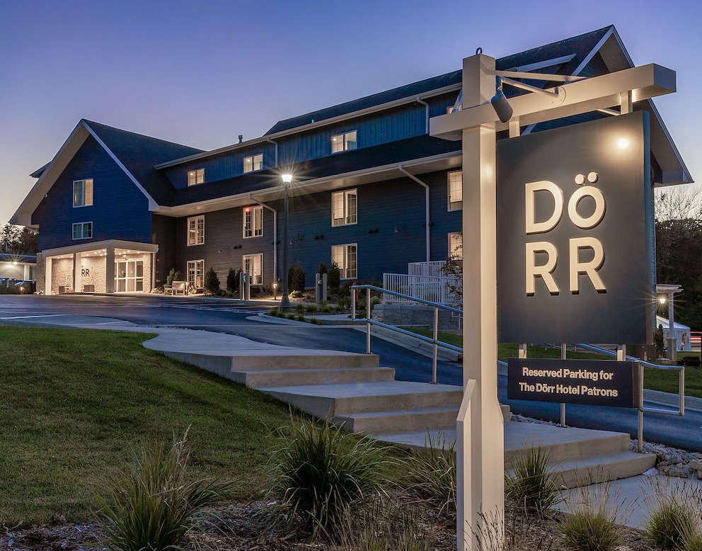 exterior of the dorr hotel in sister bay wi